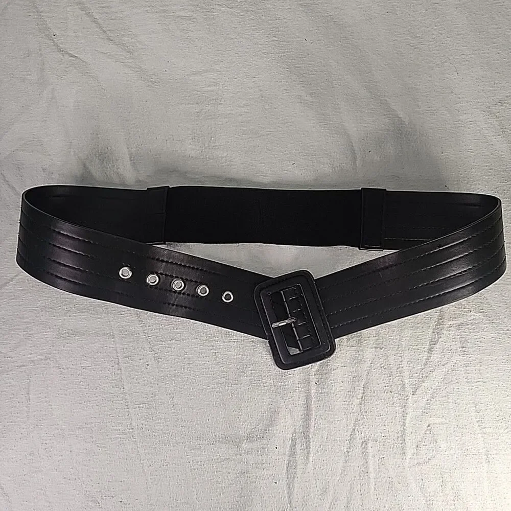 Belt Target A New Day Women's Stretchy Black Faux Leather Grommeted 2.5